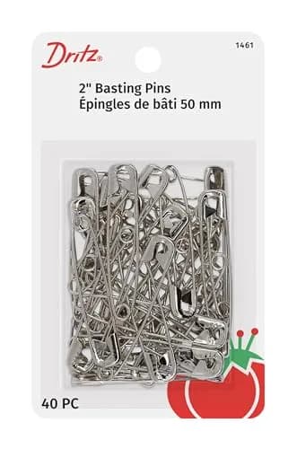 Dritz Safety Pins Size 3 | 2-Inch Brass Pins for Sewing & Crafts, 40-Count thumbnail 1