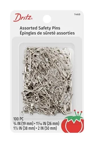 Dritz Safety Pins Nickel Plated Steel Assorted Sizes | Household & Craft Use thumbnail 1