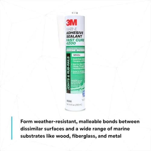 3M Marine Adhesive Sealant Fast Cure 4200FC Black 375ml (12.8 Fl Oz) | Bonds Wood, Fiberglass, Metal Above & Below Water thumbnail 6