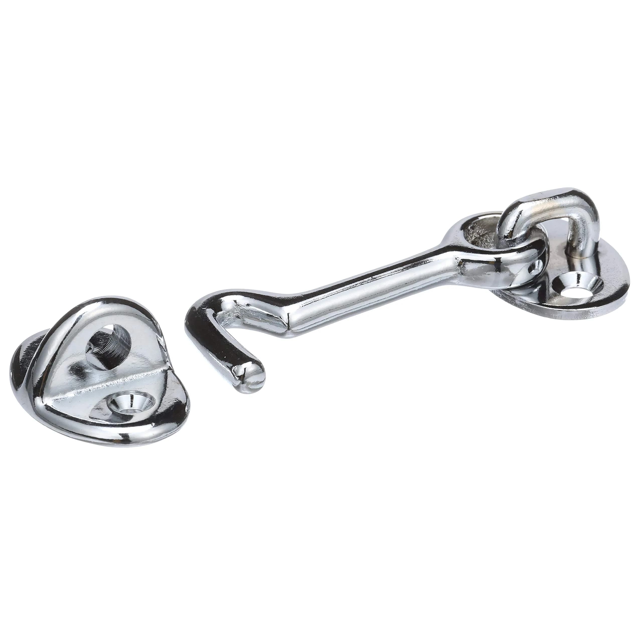 Seachoice Chrome-Plated Cast Brass 2 in. Marine Cabin Door Hook w/ #6 Fastener | Durable Brass Marine Hardware - main product image