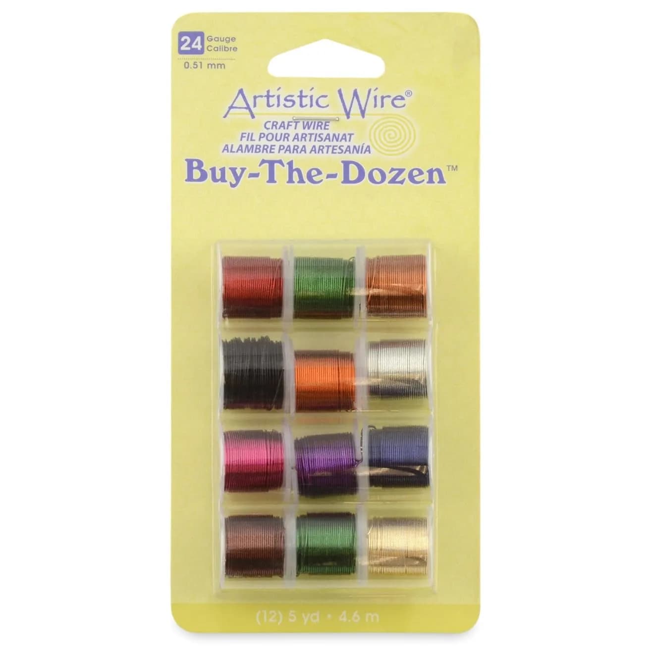 Artistic Wire 26 Gauge Colored Copper Craft Wire, 5 yd Spools (12-Pack, Assorted Colors) | Tarnish Resistant, Dead Soft — Assorted Colors