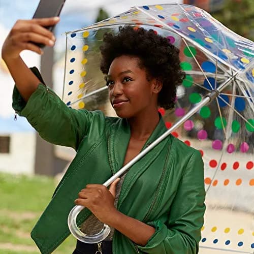 totes Signature Clear Bubble Umbrella 51" Arc | Auto Open Windproof Stick Umbrella thumbnail 8
