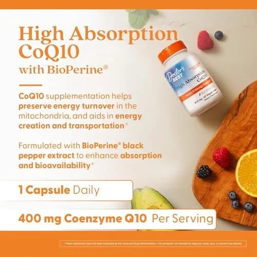 Doctor's Best High Absorption CoQ10 400mg Veggie Caps 60 Count (240mg) thumbnail 4