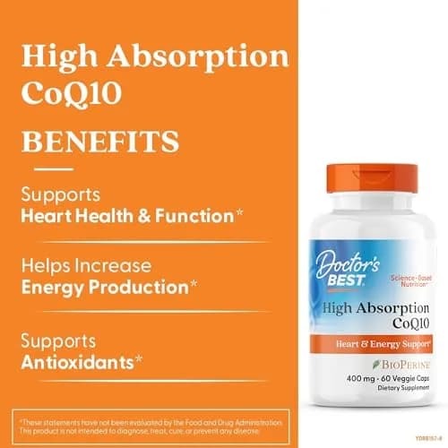Doctor's Best High Absorption CoQ10 400mg Veggie Caps 60 Count (240mg) thumbnail 3