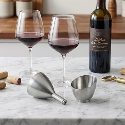 Rabbit Wine Aerator Shower Funnel with Sediment Strainer, Stainless Steel | 237ml (8 Fl Oz) thumbnail 6