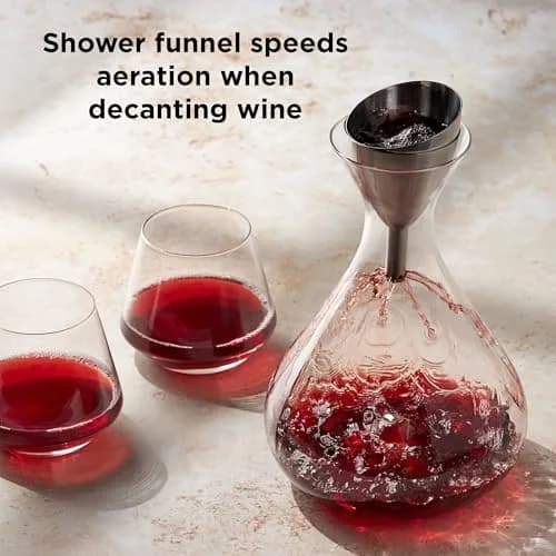 Rabbit Wine Aerator Shower Funnel with Sediment Strainer, Stainless Steel | 237ml (8 Fl Oz) thumbnail 3