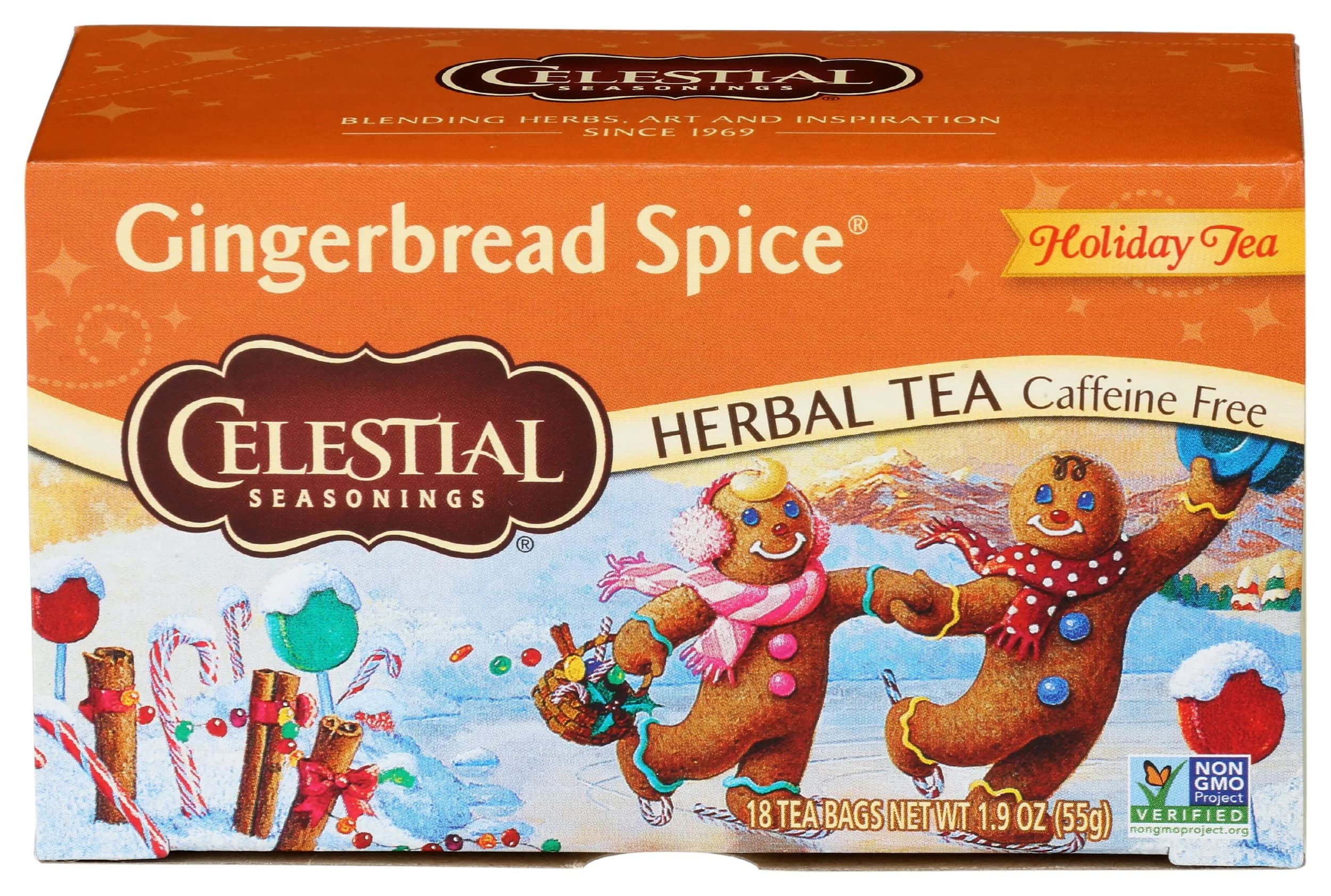 Celestial Seasonings Holiday Herbal Tea Gingerbread Spice 20 Count | Naturally Caffeine Free & Kosher - main product image