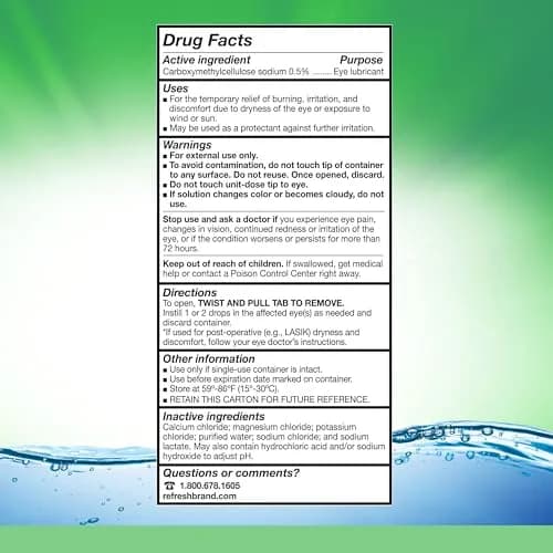 Refresh Plus Lubricant Eye Drops Preservative-Free Artificial Tears 0.4 mL (0.01 Fl Oz) 30 Single-Use Vials | Medication thumbnail 7