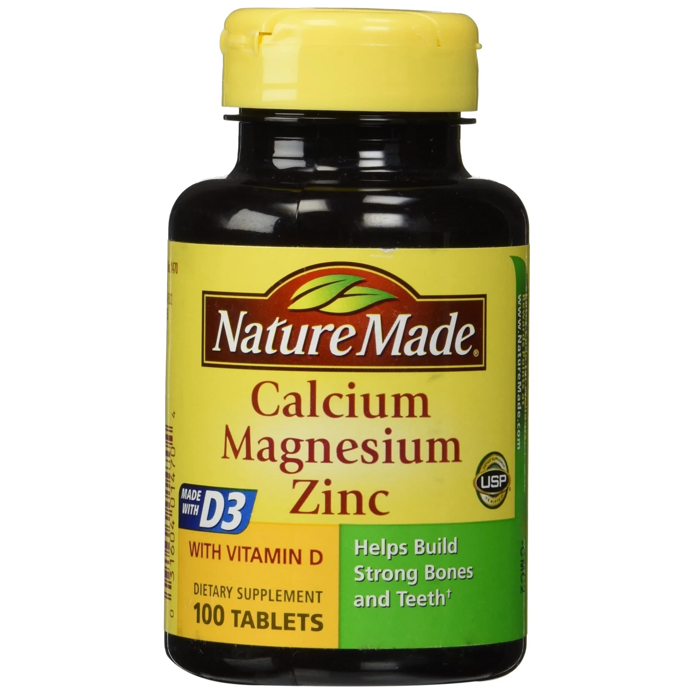 Nature Made Calcium Magnesium Zinc Tabs 100 Count | Supports Bone Health & Muscle Function - main product image
