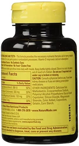 Nature Made Calcium Magnesium Zinc Tabs 100 Count | Supports Bone Health & Muscle Function thumbnail 2