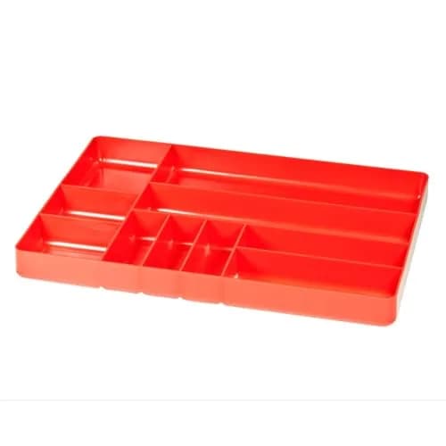 Ernst Manufacturing 10 Compartment Drawer Organizer Tray 27.9cm (11 in) x 40.3cm (16 in) x 3.8cm (1.5 in) | Stackable Red Plastic Tool Storage thumbnail 1