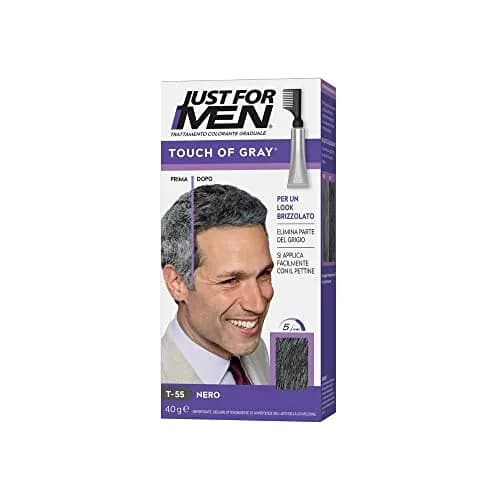 Just For Men Touch of Gray Hair Color Black T-55 (3 Pack) | Subtle Salt & Pepper Look thumbnail 1