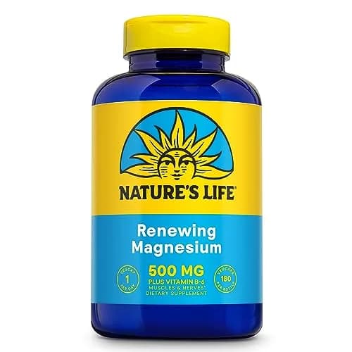 Nature's Life Magnesium 500 mg + Vitamin B-6 | Supports Muscles & Nerves, Lab Verified, 180 VegCaps thumbnail 1