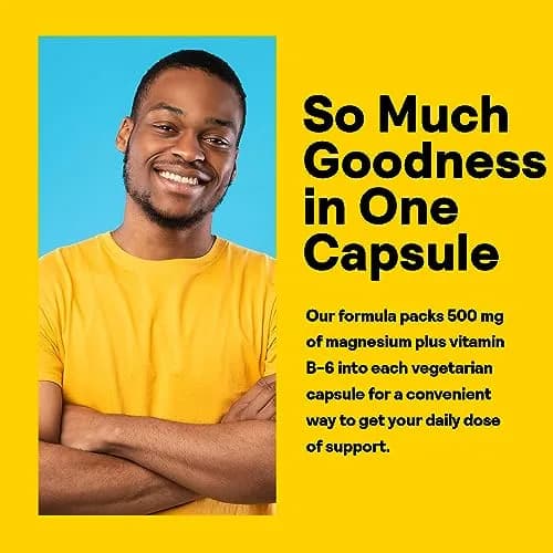 Nature's Life Magnesium 500 mg + Vitamin B-6 | Supports Muscles & Nerves, Lab Verified, 180 VegCaps thumbnail 4