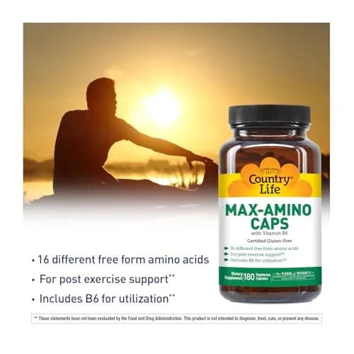 Country Life Maxi-Amino Caps, 16 Free-Form Amino Acids, 180 Capsules | Supports Muscle & Recovery thumbnail 3