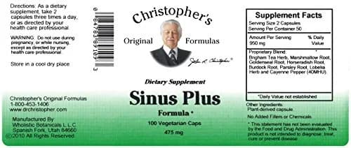Christopher's Original Formulas Sinus Plus Capsules 100 Count | Herbal Support for Seasonal Balance thumbnail 4