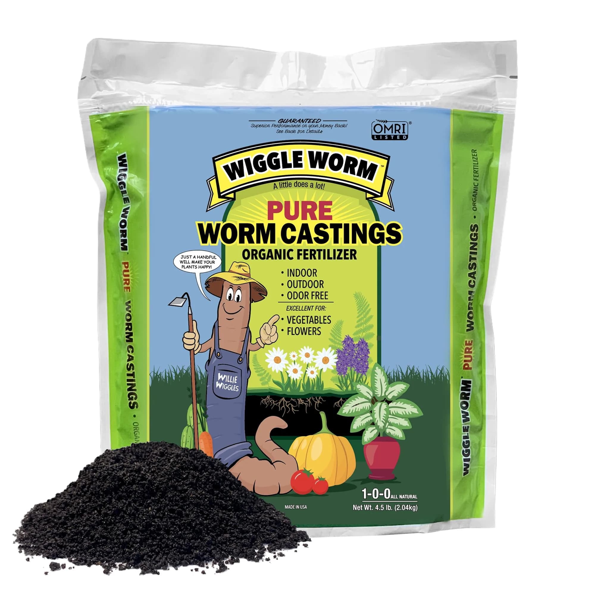 Wiggle Worm Organic Fertilizer 4.5lb | Supports Healthy Soil & Plants
