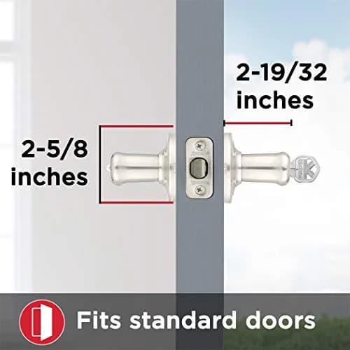 Kwikset Tustin Entry Door Handle with Lock and Key, Satin Nickel Lever | BHMA Grade 2 Certified thumbnail 6