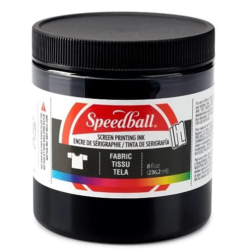 Speedball Fabric Screen Printing Ink, Black, 237ml (8 fl oz) | Vibrant Colors for T-Shirt & Silkscreen Printmaking thumbnail 1