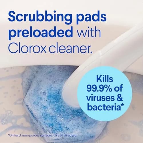 Clorox Toilet Wand Disposable Toilet Cleaning Kit with Caddy & 6 Refills | Kills 99.9% of Germs & Viruses thumbnail 3