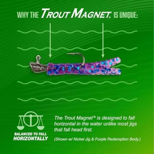 Trout Magnet 82 Piece Neon Fishing Kit with 70 Grub Bodies & 12 Size 8 Hooks | Catches All Fish Types thumbnail 5