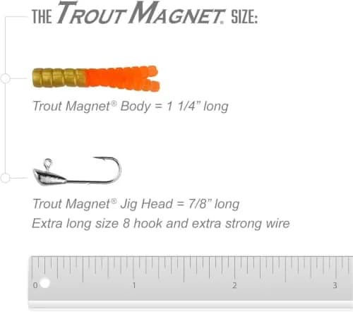 Trout Magnet 82 Piece Neon Fishing Kit with 70 Grub Bodies & 12 Size 8 Hooks | Catches All Fish Types thumbnail 6
