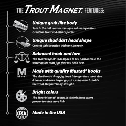 Trout Magnet 82 Piece Neon Fishing Kit with 70 Grub Bodies & 12 Size 8 Hooks | Catches All Fish Types thumbnail 7