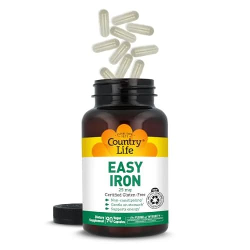 Country Life Easy Iron 25 mg with Ferrochel, 90 Capsules | Gentle, Vegan Iron Supplement for Energy & Blood Support thumbnail 6