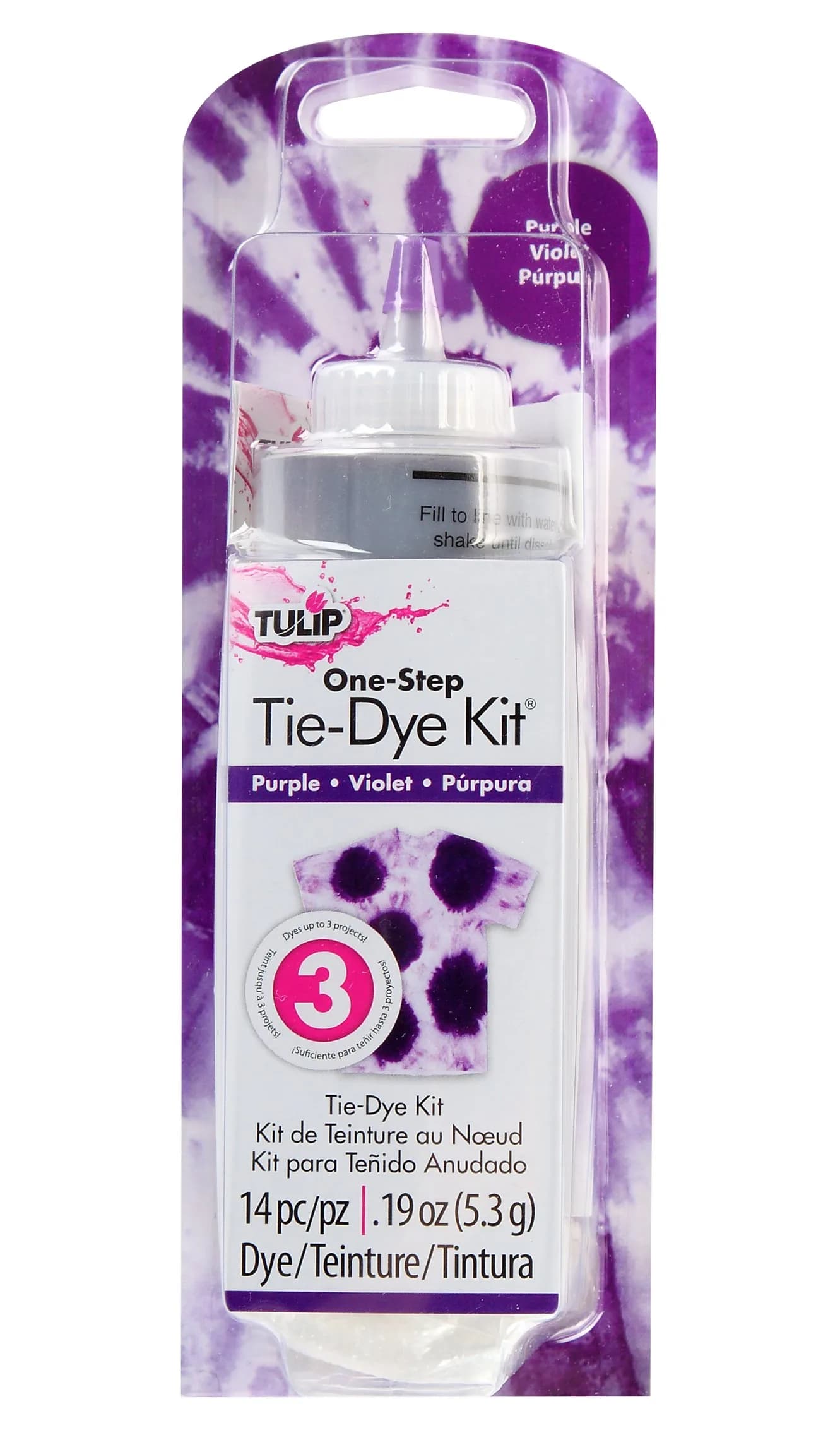 TULIP One-Step Tie-Dye Kit, Vibrant Colors for Fabric 4 fl oz | Easy Cold Water Dye, No Soda Ash Needed — Purple