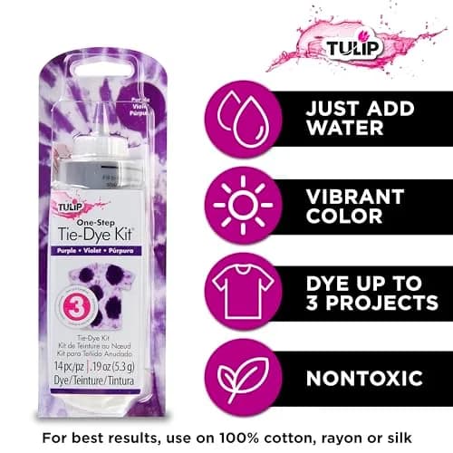 Tulip One-Step Tie-Dye Kit Permanent Vibrant Fabric Dye 118ml (4 fl oz) Purple | For Natural Fibers thumbnail 3