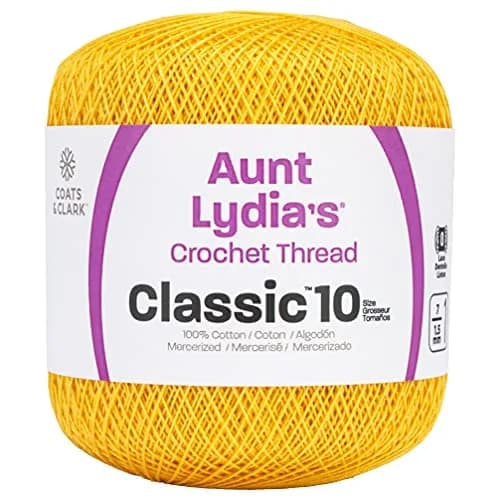 Red Heart Aunt Lydia's Crochet Cotton Size 10 | Mercerized, Golden Yellow, 400yd (365.75m) for Crochet Projects thumbnail 1