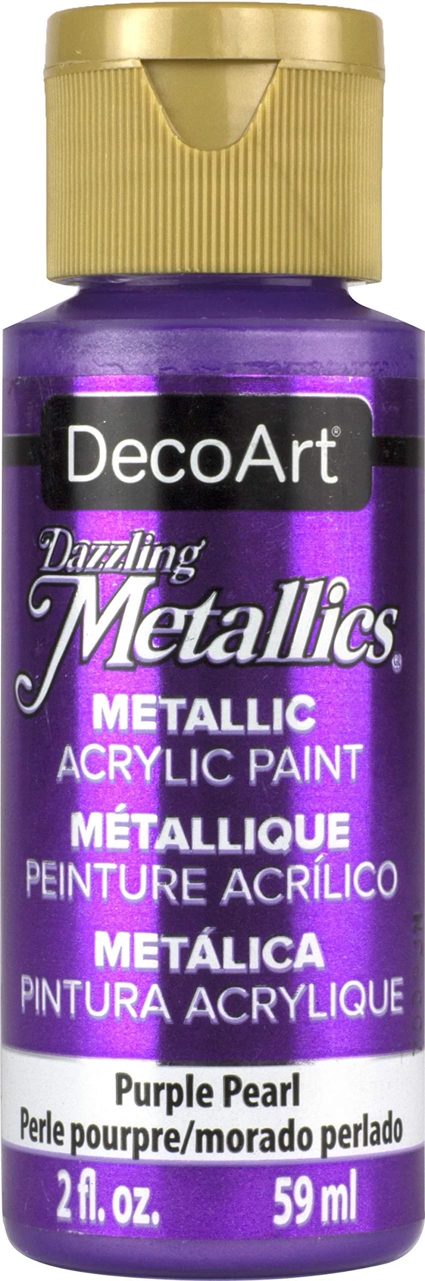 DecoArt Dazzling Metallics Acrylic Paint Shimmering Silver 59ml (2 Fl Oz) | ASTM D4236 Certified — Purple
