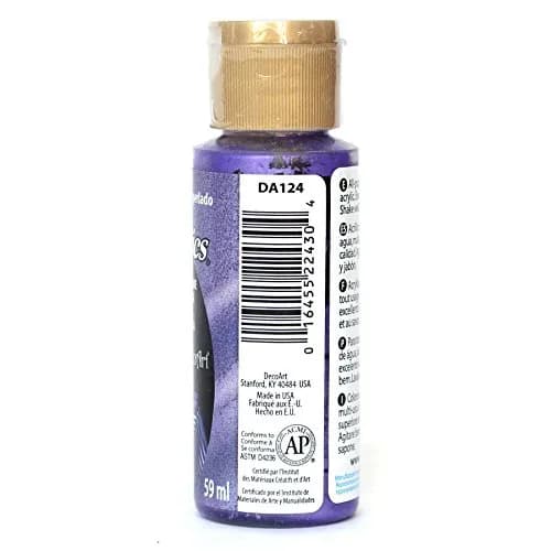 DecoArt Dazzling Metallics 2oz Purple Pearl | Bright Metallic Acrylic for Crafts thumbnail 2