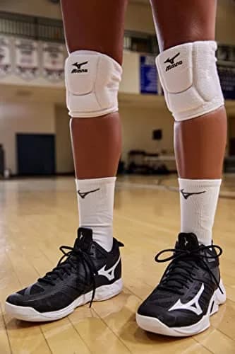 Mizuno LR6 Volleyball Kneepad, White, Large | Volleyball Knee Pads for Indian Courts thumbnail 3