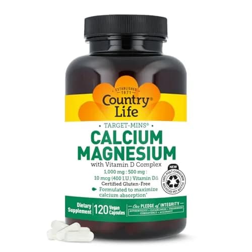 Country Life Target-Mins Calcium Magnesium Vitamin D, 120 Vegan Capsules | Supports Bone & Muscle Health thumbnail 1