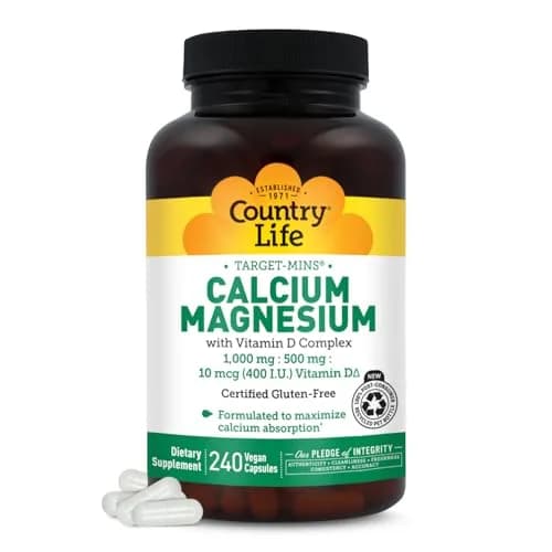 Country Life Target-Mins Calcium Magnesium with Vitamin D, 240 Capsules | Bone & Bone Health Support thumbnail 1