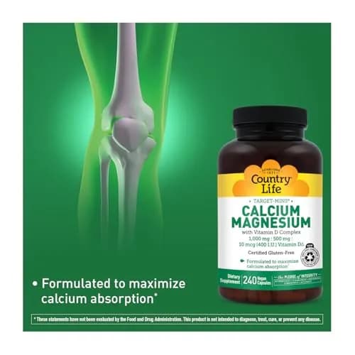 Country Life Target-Mins Calcium Magnesium with Vitamin D, 240 Capsules | Bone & Bone Health Support thumbnail 4