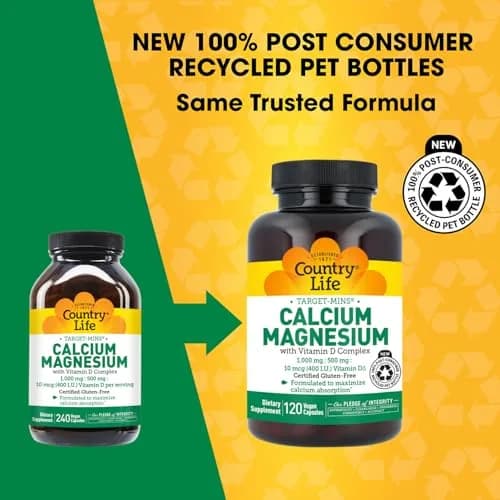 Country Life Target-Mins Calcium Magnesium with Vitamin D, 240 Capsules | Bone & Bone Health Support thumbnail 2