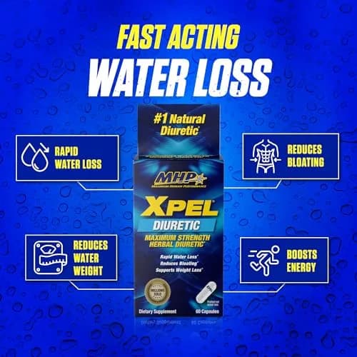 Maximum Human Performance Xpel Maximum Strength Diuretic Water Pills 80 Capsules | Rapid Water Loss & Bloating Support thumbnail 4