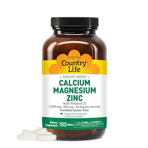 Country Life Calcium Magnesium Zinc 1000 mg/500 mg/25 mg | Bone & Bone Density Support thumbnail 1