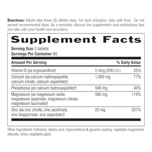 Country Life Calcium Magnesium Zinc 1000 mg/500 mg/25 mg | Bone & Bone Density Support thumbnail 7