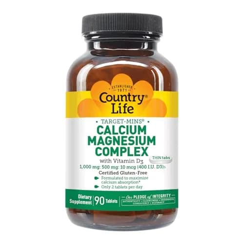 Country Life Calcium Magnesium Zinc 1000 mg/500 mg/25 mg | Bone & Bone Density Support thumbnail 9