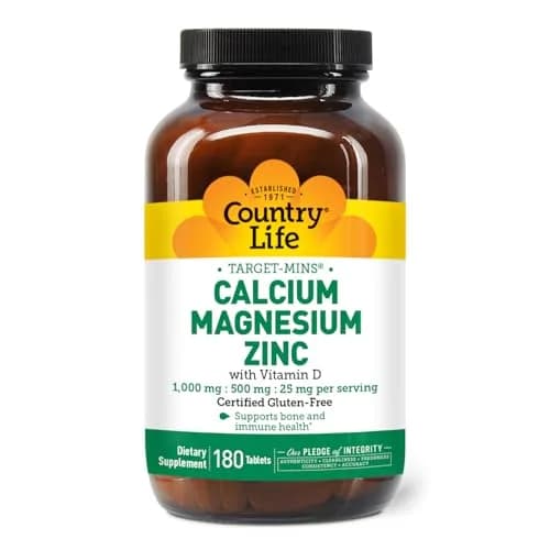 Country Life Calcium Magnesium Zinc 1000 mg/500 mg/25 mg | Bone & Bone Density Support thumbnail 3
