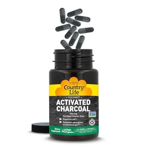 Country Life Coconut Activated Charcoal 260 mg | Vegan Capsules for Digestive Health Support thumbnail 8