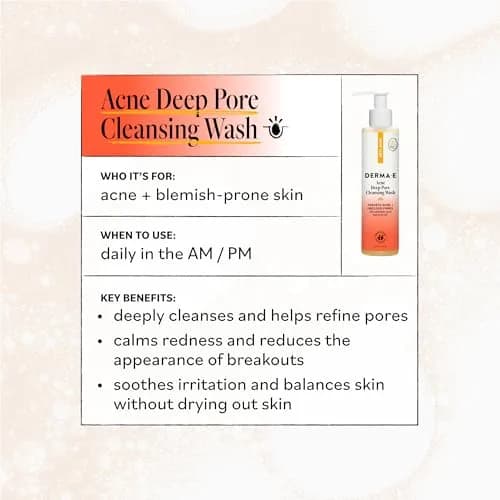 Derma E Acne Deep Pore Cleansing Face Wash 177ml (6 Fl Oz) | Gentle Oil Control for Breakout-Prone Skin thumbnail 5