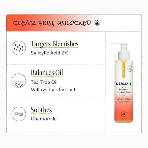 Derma E Acne Deep Pore Cleansing Face Wash 177ml (6 Fl Oz) | Gentle Oil Control for Breakout-Prone Skin thumbnail 6