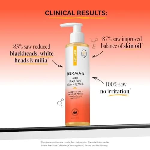 Derma E Acne Deep Pore Cleansing Face Wash 177ml (6 Fl Oz) | Gentle Oil Control for Breakout-Prone Skin thumbnail 2