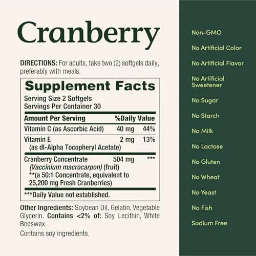 Nature's Bounty Cranberry Dietary Supplement 25,200Mg | Urinary & Immune Support thumbnail 5