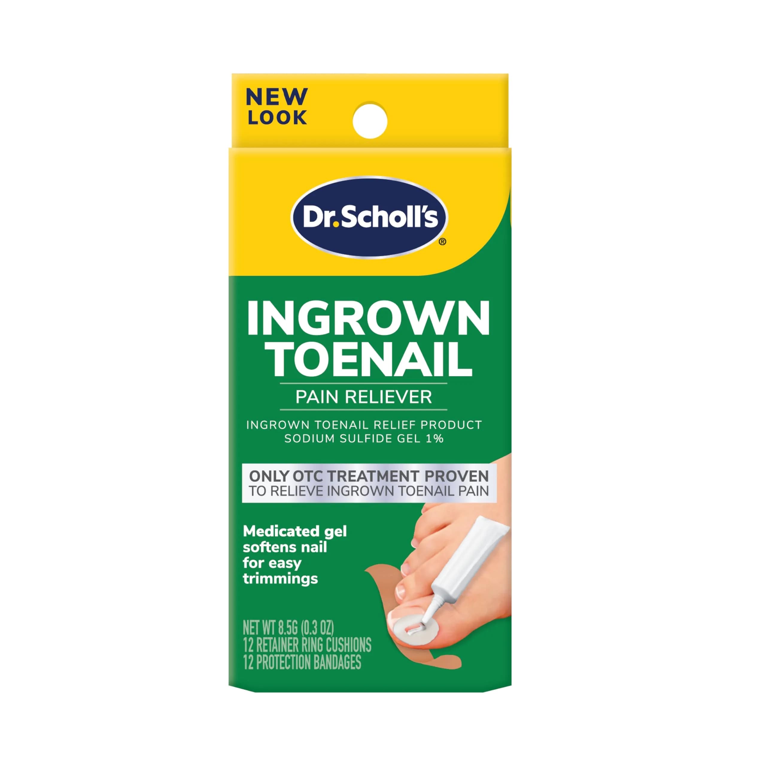 Dr. Scholl's Ingrown Toenail Pain Reliever Medicated Gel 0.3 Oz (8.87 ml) | Proven OTC Pain Relief - main product image