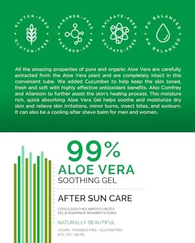Mill Creek Aloe Vera Gel, 8 Ounce | Soothes Sunburn & Skin Irritations thumbnail 4